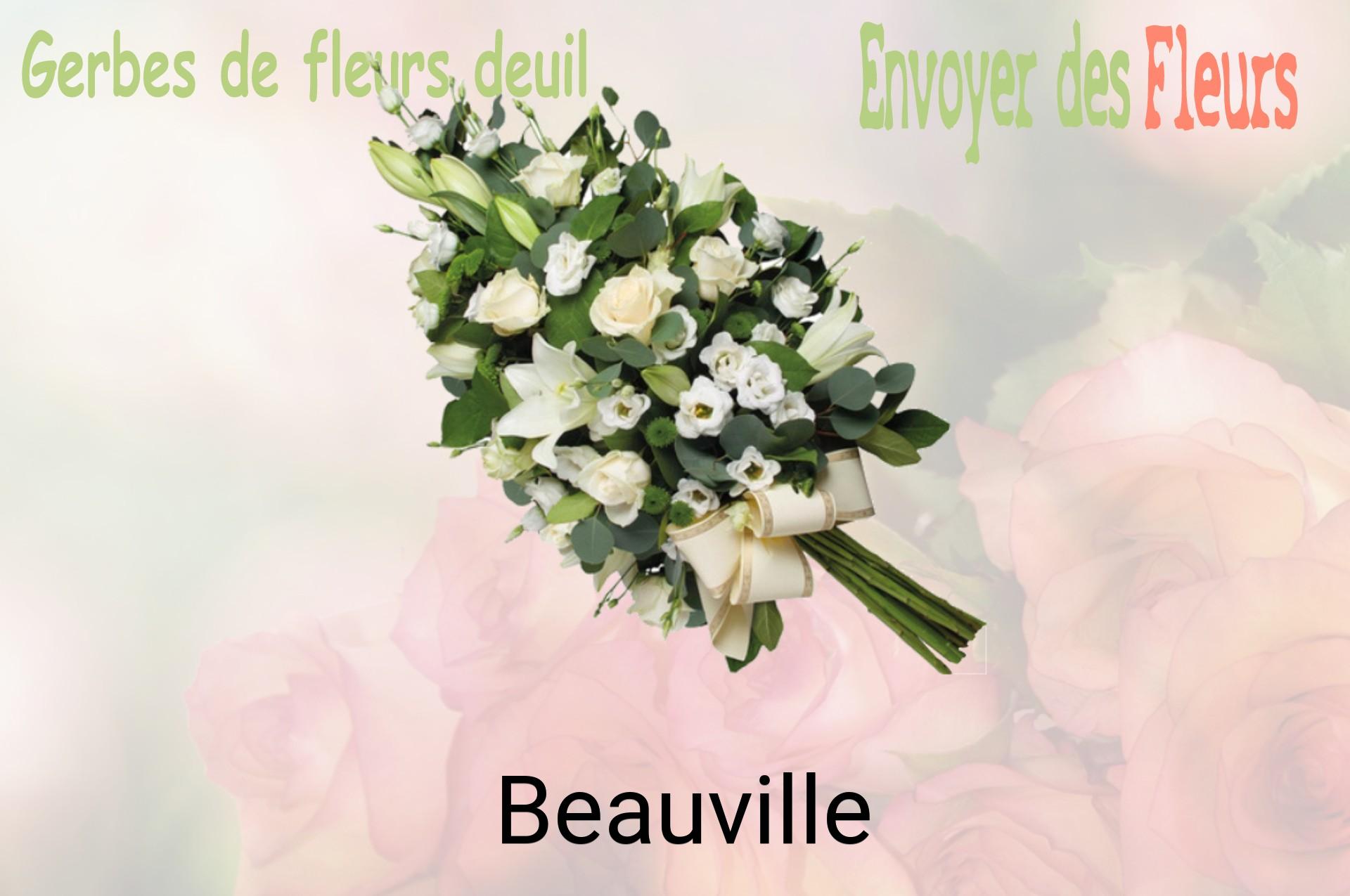 Gerbe de fleurs de deuil livrée à Beauville